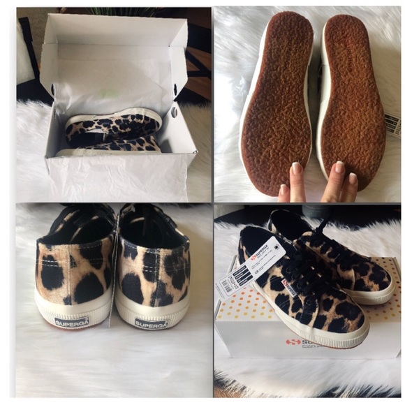 Velvet Leopard Superga 2750 Sneakers NIB / Cheetah - Picture 4 of 7